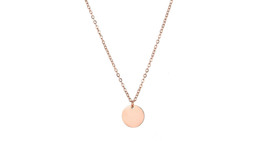Fashion Rose Gold Stainless Steel Engraved Key Adjustable Necklace 9mm,Necklaces
