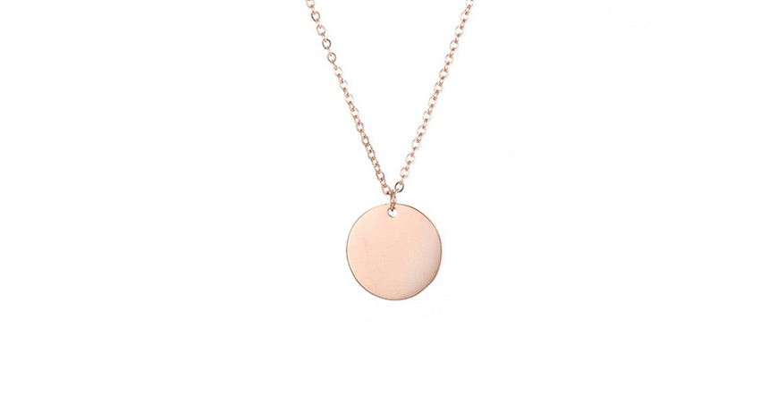 Fashion Rose Gold Stainless Steel Single Hole Engraved Double Love Adjustable Necklace 13mm,Necklaces