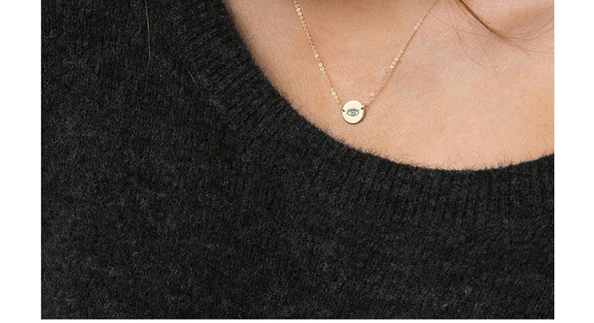 Fashion Golden Titanium Steel Stainless Steel Engraved Note Double Hole Round Necklace 9mm,Necklaces