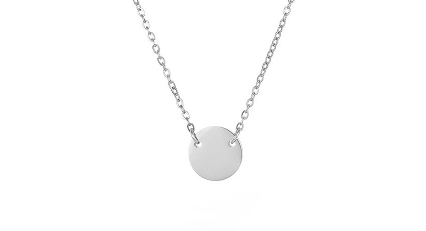 Fashion Steel Color Titanium Steel Stainless Steel Engraved Note Double Hole Round Necklace 9mm,Necklaces