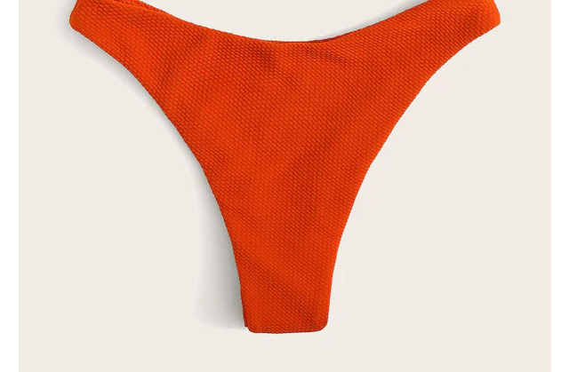 Fashion Orange Knotted Tube Top Split Swimsuit,Bikini Sets
