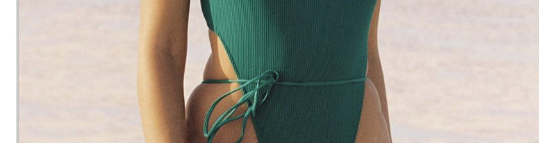 Fashion Green Lace-up One Piece Swimsuit,One Pieces