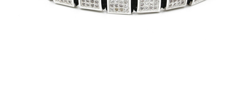 Fashion Gun Black 10 * 10mm Square Micro Inlaid Zircon Woven Adjustable Bracelet,Bracelets