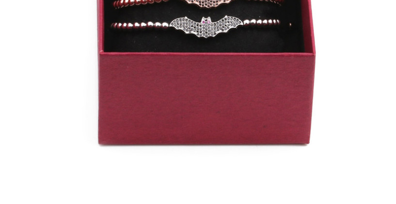 Fashion Black Copper Micro Inlaid Zircon Bat 4mm Copper Bead Woven Adjustable Bracelet,Bracelets