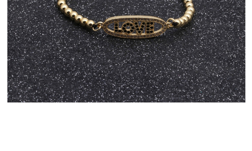 Fashion White Gold Copper Micro Inlaid Zircon Letter Copper Bead Woven Adjustable Bracelet,Bracelets