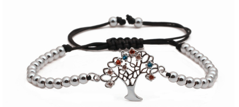 Fashion Golden Micro Inlaid Zirconium Life Tree Beaded Bracelet,Bracelets