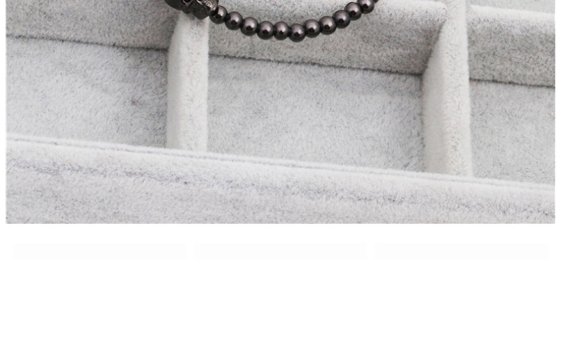 Fashion Gun Black Micro Inlaid Zircon Copper Bead Woven Skull Bracelet,Bracelets
