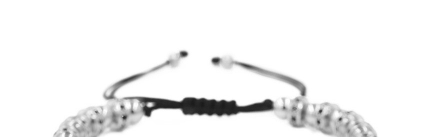 Fashion White K Micro-set Black Zirconium Woven Adjustable Bead Adjustable Bracelet,Bracelets
