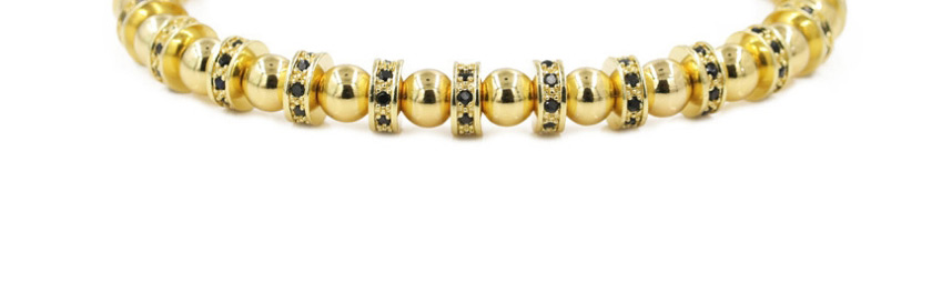 Fashion Golden Micro-set Black Zirconium Woven Adjustable Bead Adjustable Bracelet,Bracelets