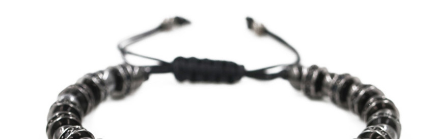 Fashion Grab Black Micro-set Black Zirconium Woven Adjustable Bead Adjustable Bracelet,Bracelets
