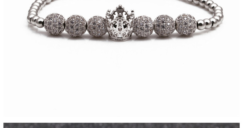 Fashion Golden Crown Micro Inlaid Zircon Crown Copper Ball Braided Diamond Ball Bracelet,Bracelets