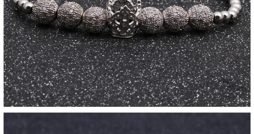 Fashion White K Micro Inlaid Zircon Crown Copper Ball Braided Diamond Ball Bracelet,Bracelets