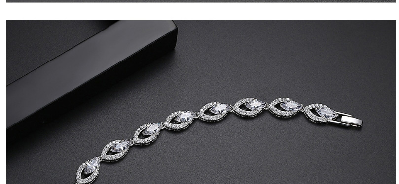 Fashion Platinum Bronze Zirconium Geometric Skeletonized Bracelet,Bracelets