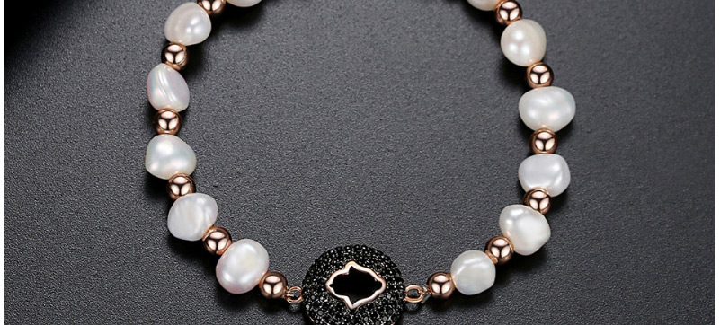 Fashion 18k Irregular Pearl Beaded Diamond Geometric Bracelet,Bracelets