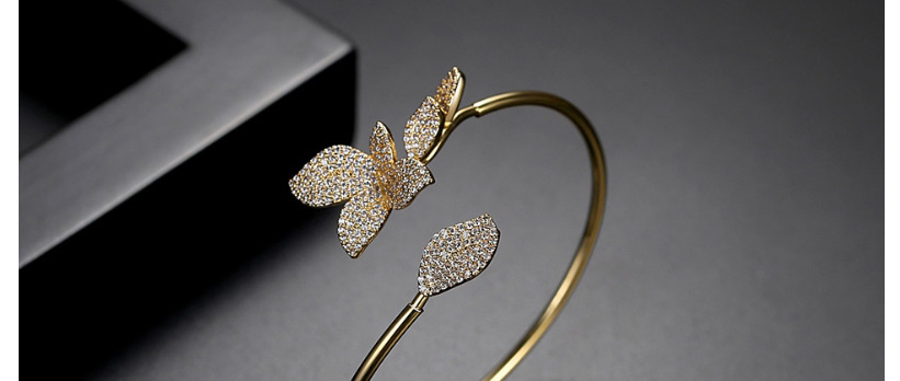 Fashion 18k Flower Copper Zirconium Adjustable Bracelet,Bracelets