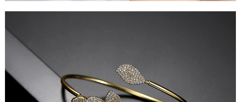 Fashion Gun Black Flower Copper Zirconium Adjustable Bracelet,Bracelets