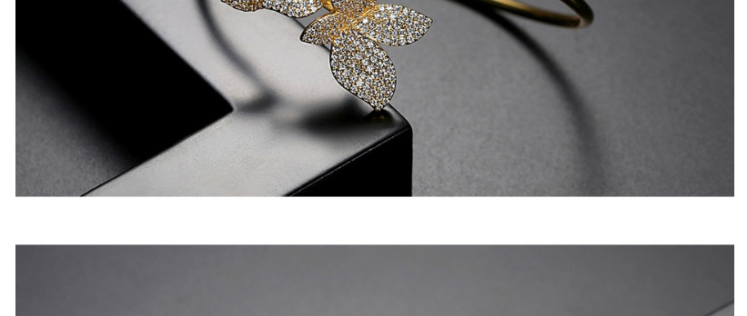 Fashion Gun Black Flower Copper Zirconium Adjustable Bracelet,Bracelets