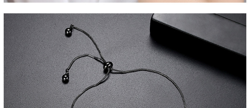 Fashion Gun Black Brass Zirconium Geometric Adjustable Pullout Bracelet,Bracelets