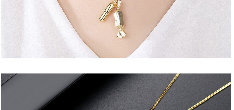 Fashion Platinum Toffee Irregular Uneven Geometric Necklace,Necklaces