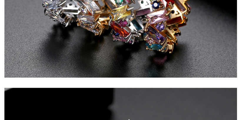 Fashion White Zirconium 6 # Rhodium-plated Diamond Ring,Rings