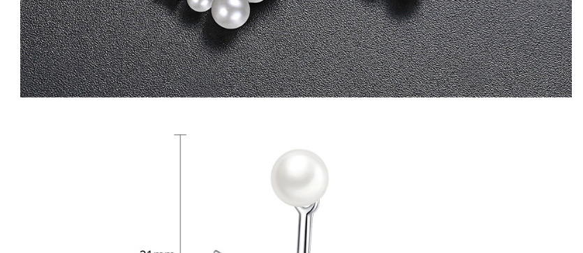 Fashion Platinum Two-ear Earrings With Pearl And Diamond Geometry,Earrings