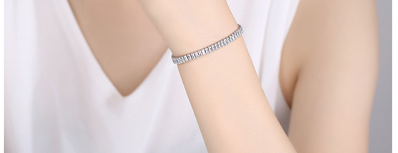 Fashion Platinum Cubic Zirconia Geometric Bracelet,Bracelets