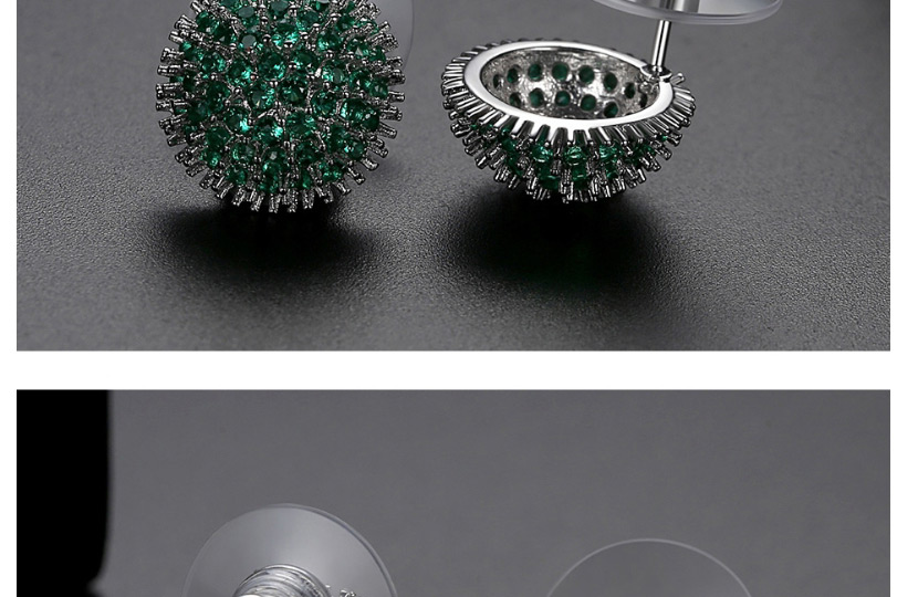 Fashion Black Zirconium 18k Round Geometric Stud Earrings With Diamonds,Earrings