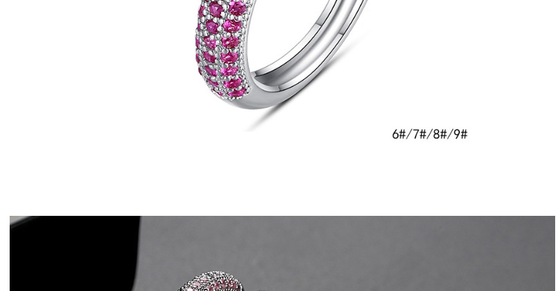 Fashion Pink 9 Yards Copper-set Zircon Contrast Alloy Ring,Earrings