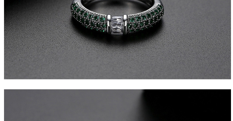 Fashion 6 Yards In Green Copper-set Zircon Contrast Alloy Ring,Earrings