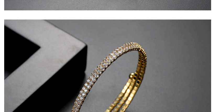 Fashion White Zirconium Plated 18k Diamond Adjustable Bracelet,Bracelets