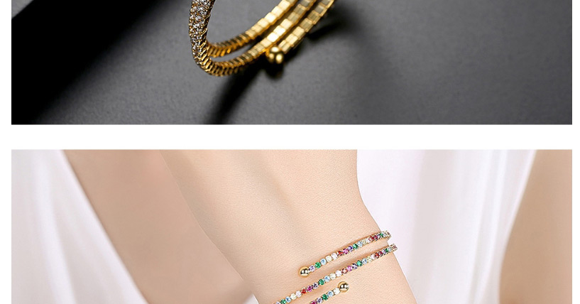 Fashion Color Plated 18k Diamond Adjustable Bracelet,Bracelets