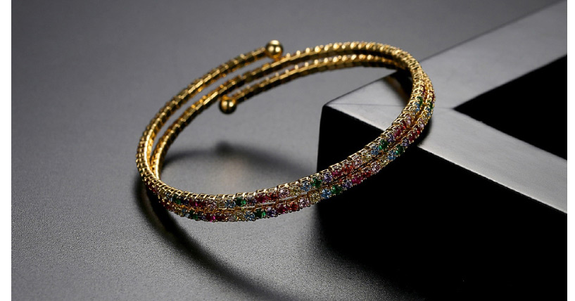 Fashion Color Plated White Gold And Diamond Adjustable Bracelet,Bracelets