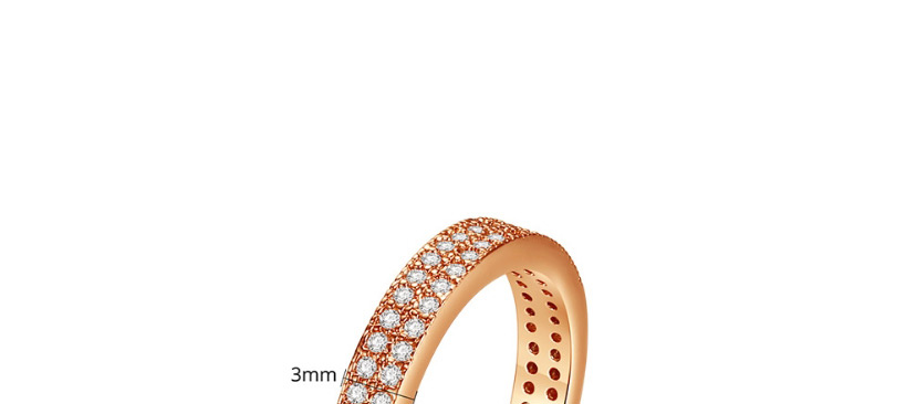 Fashion Rose Gold 9 Yards Double Row Ring With Diamonds,Rings