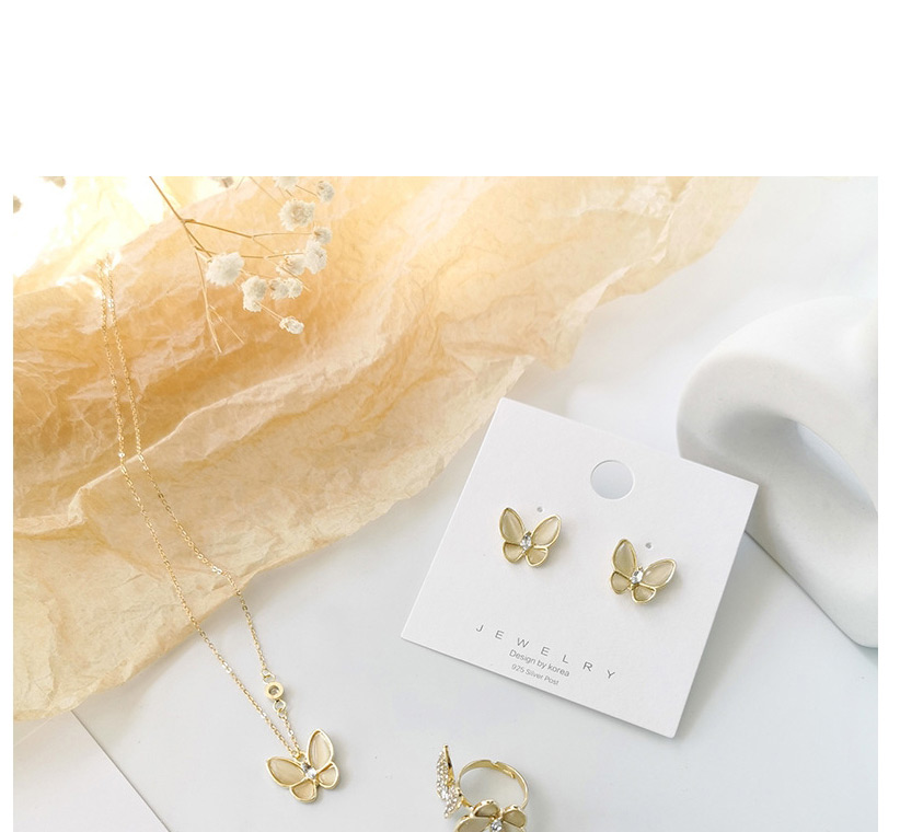 Fashion Golden Butterfly Diamond Alloy Earrings,Stud Earrings