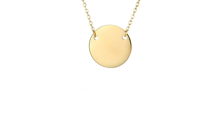 Fashion Golden Stainless Steel Engraved Gesture Round Necklace Double Hole 15mm,Necklaces