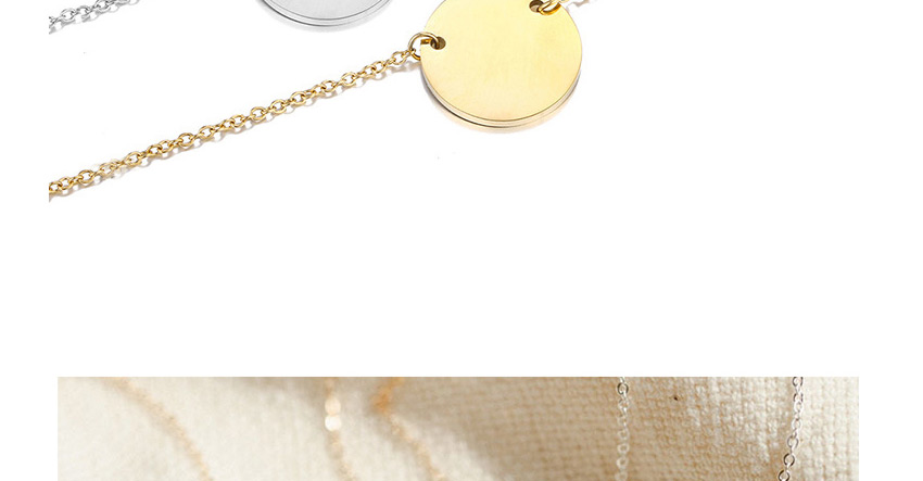 Fashion Rose Gold Stainless Steel Engraved Penguin Geometric Round Necklace 15mm,Necklaces