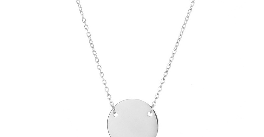 Fashion Rose Gold Stainless Steel Engraved Penguin Geometric Round Necklace 15mm,Necklaces
