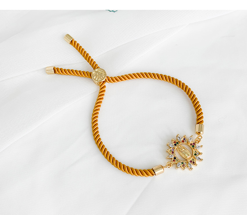 Fashion Golden Beaded Bronze Zircon Bracelet,Bracelets