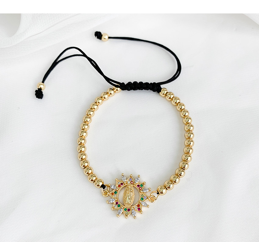 Fashion Ginger Brass Inlaid Zircon Braided Bracelet,Bracelets