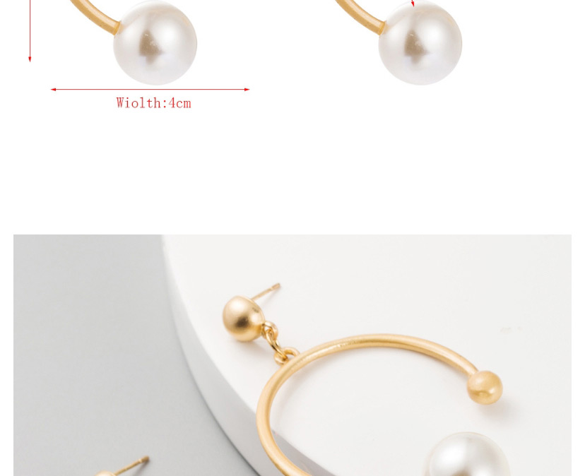 Fashion Golden+white pearl decorated earrings,Drop Earrings