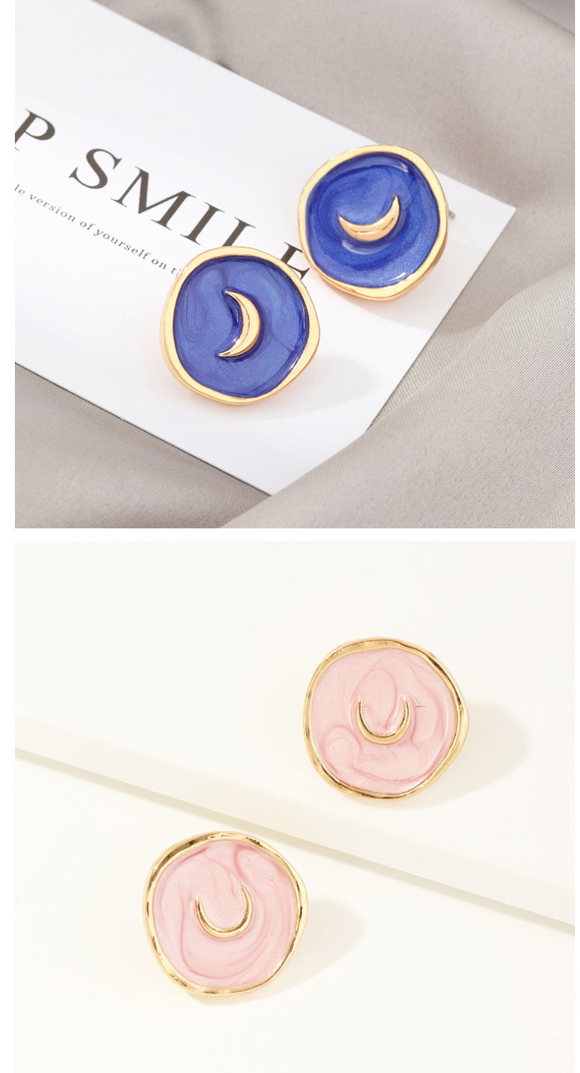 Fashion Royal blue Alloy Dripping Moon Geometric Round Ring,Fashion Rings
