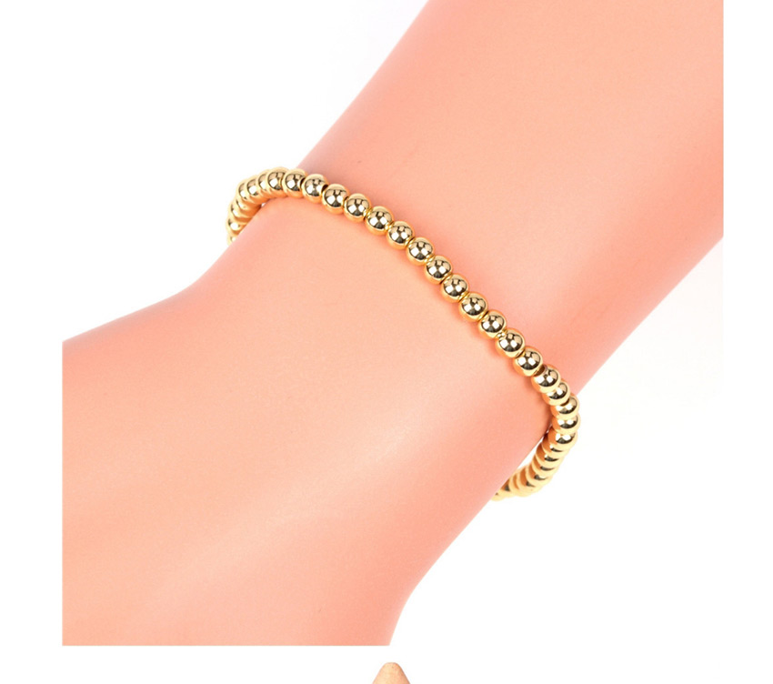 Fashion Golden Elastic rope hand-beaded color-preservation electroplated copper bead bracelet,Bracelets
