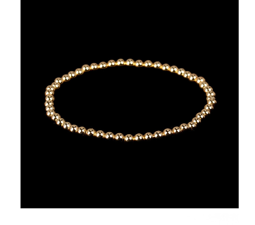 Fashion Rose gold Elastic rope hand-beaded color-preservation electroplated copper bead bracelet,Bracelets