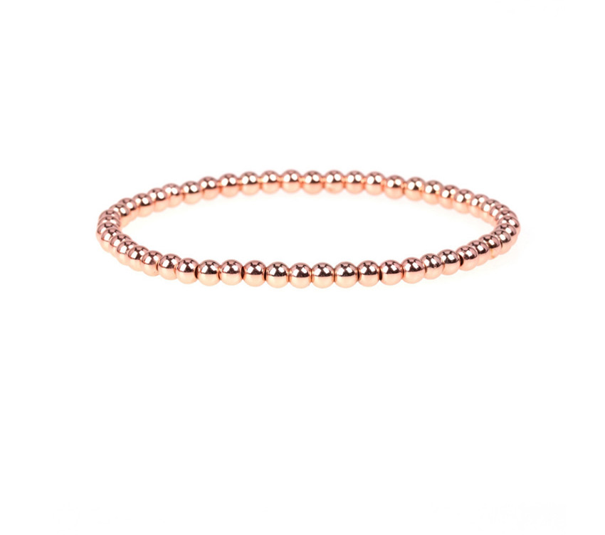 Fashion Silver Elastic rope hand-beaded color-preservation electroplated copper bead bracelet,Bracelets