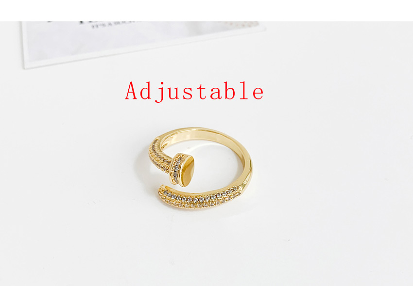 Fashion Gold Color Nail Shape Decorated Ring,Rings