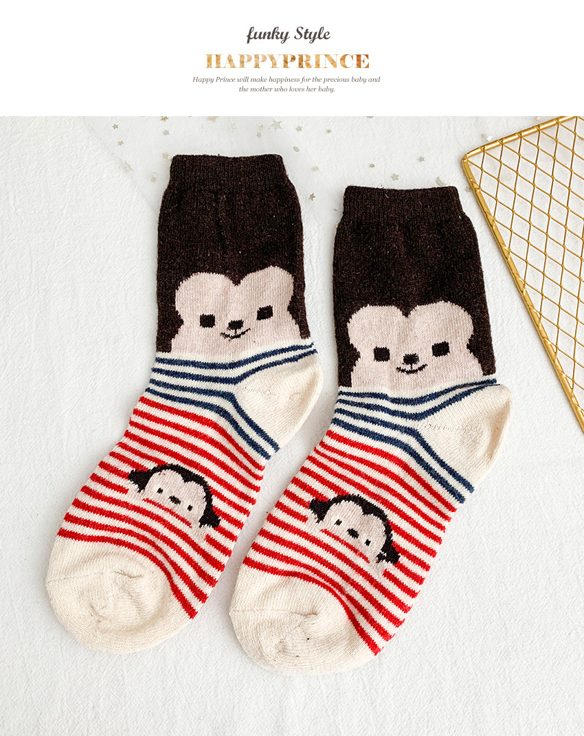 Fashion Brown Cartoon Striped Monkey In Socks,Fashion Socks