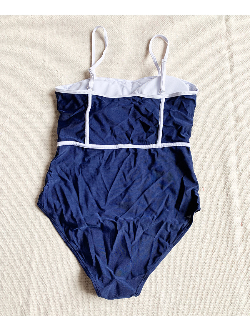 Fashion Navy Striped One-piece Swimsuit,One Pieces