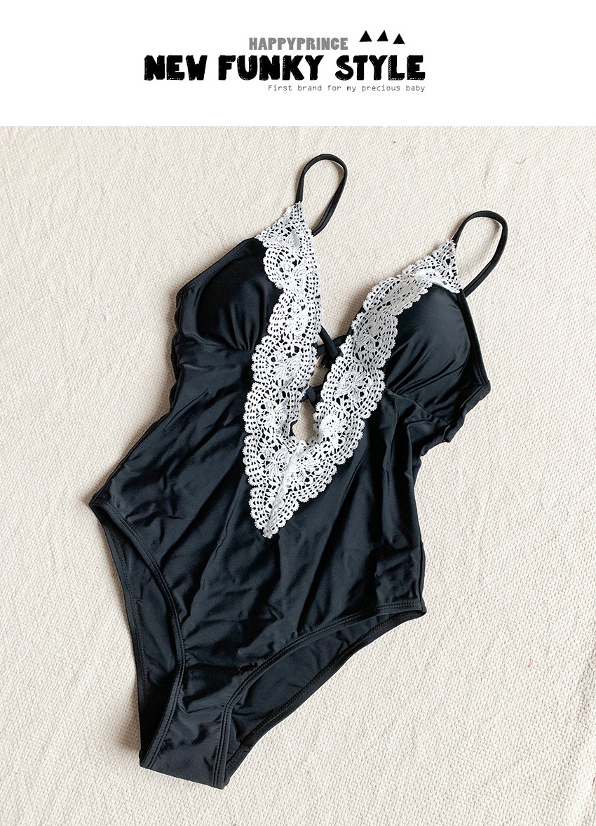 Fashion Black Lace One Piece Swimsuit,One Pieces