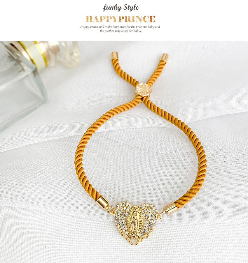 Fashion Ginger Brass Inlaid Zircon Wing Braided Wire Rope Bracelet,Bracelets