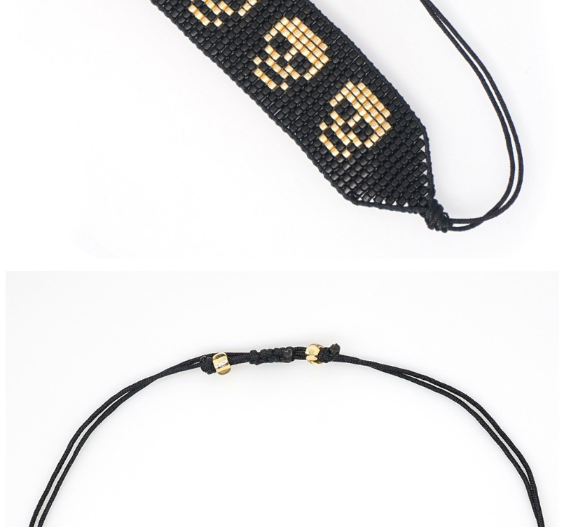 Fashion Black Drop-shaped Resin Small Fringe Pull Fine Bracelet,Beaded Bracelet